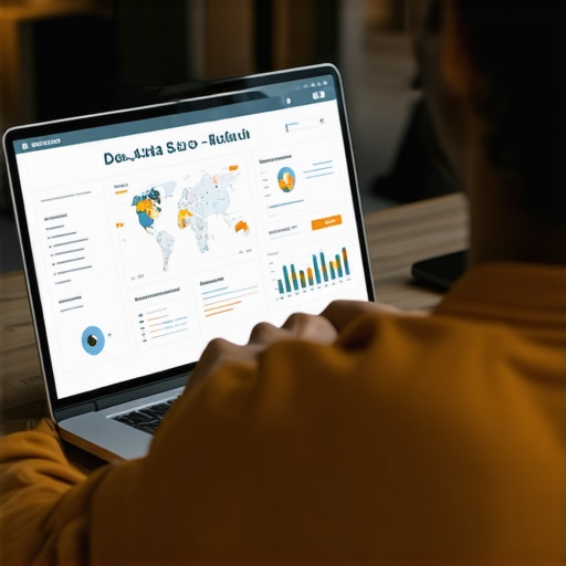 Person working on local SEO analytics with charts and maps on the screen