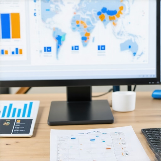 SEO analyst studying local map data with analytical tools