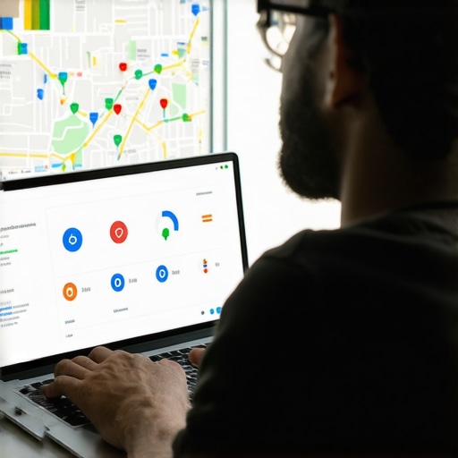 Business owner studying local SEO techniques on a laptop