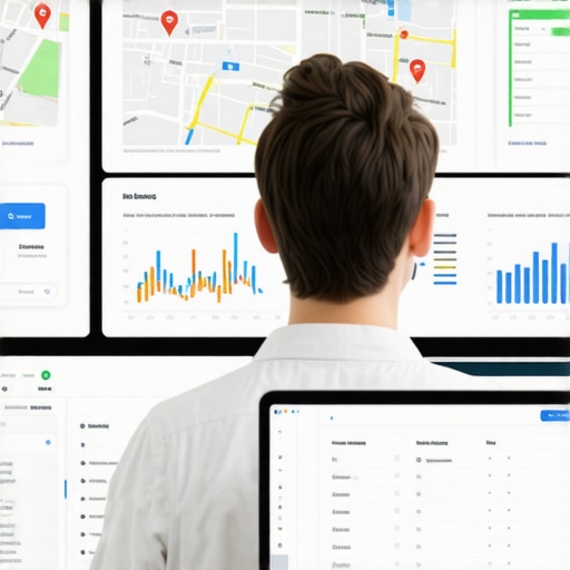 Business owner reviewing Google Maps analytics on screen