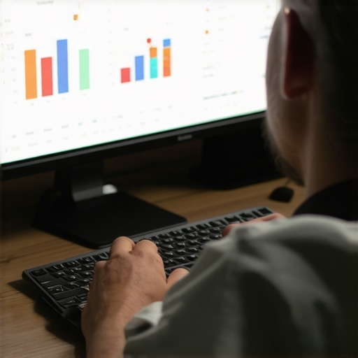 Person analyzing local SEO data on a computer screen