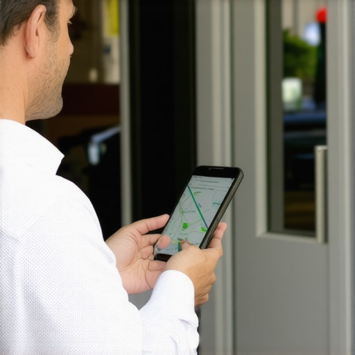 Business owner adjusting map pin location using GPS tools