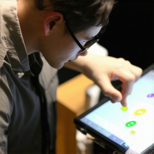 Person configuring biometric security for Google Maps hardware verification.