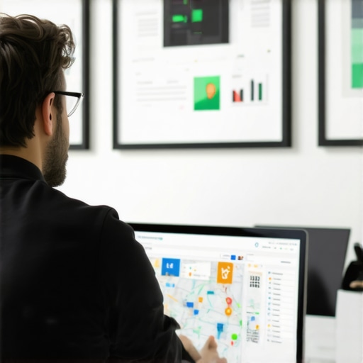 Person analyzing maps and data dashboards for local SEO