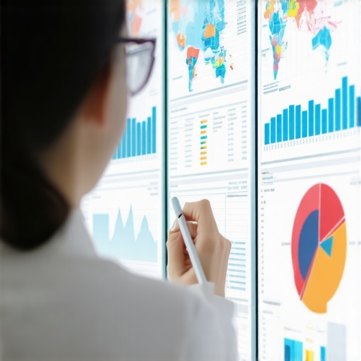 Person reviewing digital maps and data analytics on screens for local SEO