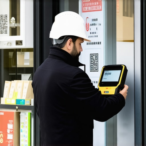 Technician using lidar equipment to verify business location
