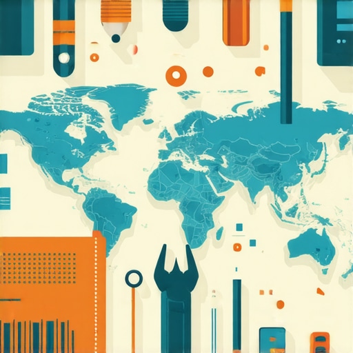 Illustration of digital map signals and SEO tools